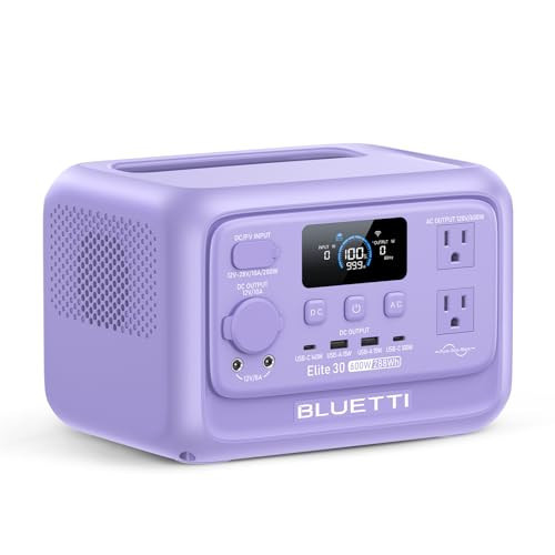 BLUETTI Elite 30 V2 Portable Power Station, 288Wh Solar Generator with 600W AC Outlet (Power Lifting 1500W), Fast Charging LiFePO4 Battery, UPS Backup Power for Camping, Road Trip, Outage | Amazon (US)