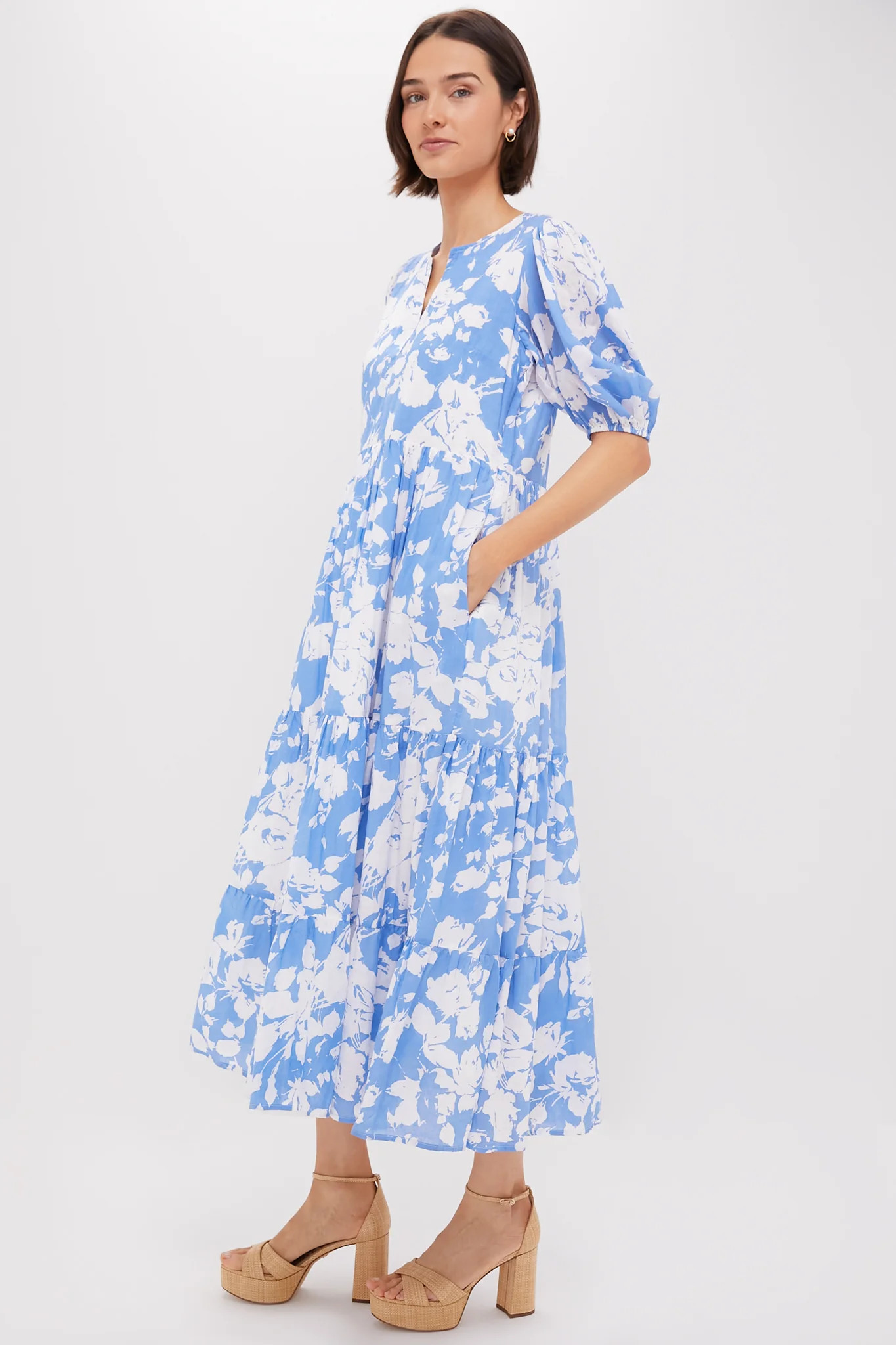 Blue and White Floral Cisco Maxi Dress | Tuckernuck (US)