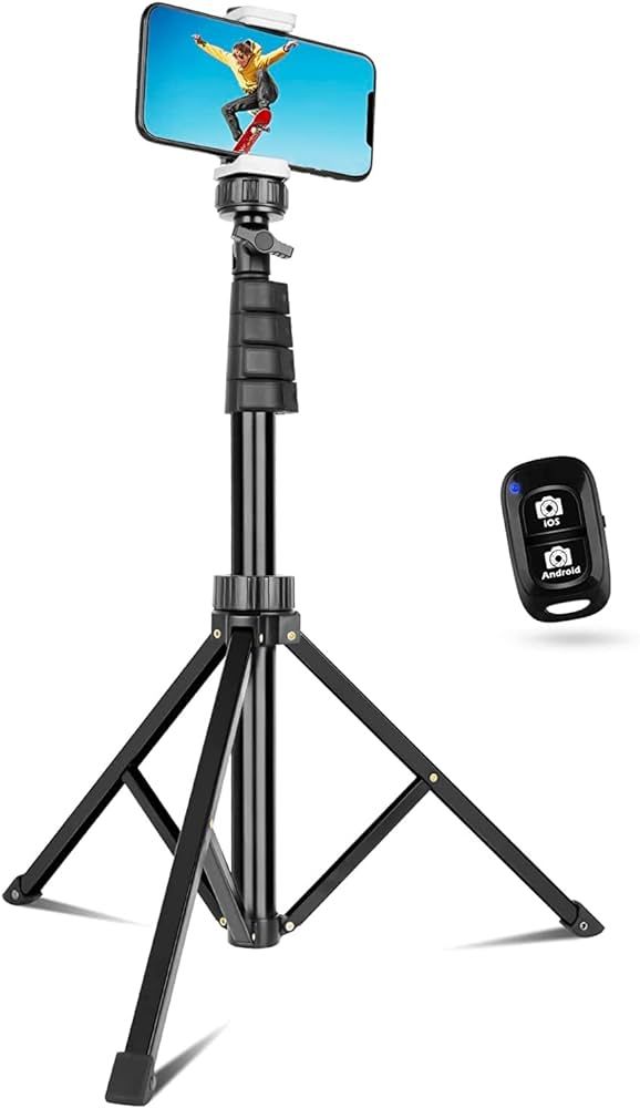 62" Phone Tripod & Selfie Stick, Sensyne Extendable Cell Phone Tripod Stand with Wireless Remote ... | Amazon (CA)