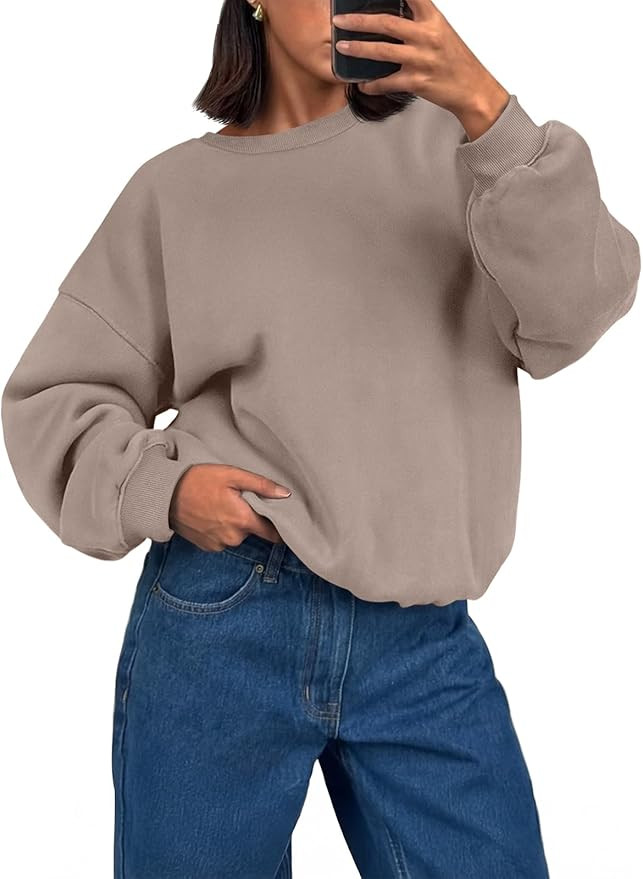 Trendy Queen Womens Crewneck Sweatshirts Casual Pullover Long Sleeve Shirts Fall Fashion 2025 Clo... | Amazon (US)