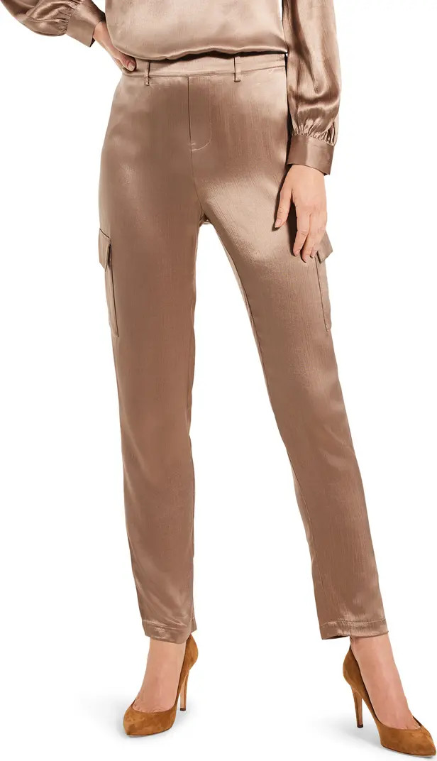Elevated Satin Tapered Leg Cargo Pants | Nordstrom