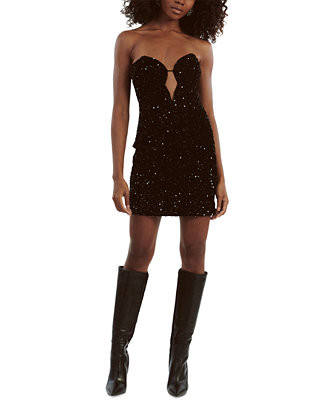 Bardot Women's Eleni Sequined Velvet Bodycon Dress - Macy's | Macy's