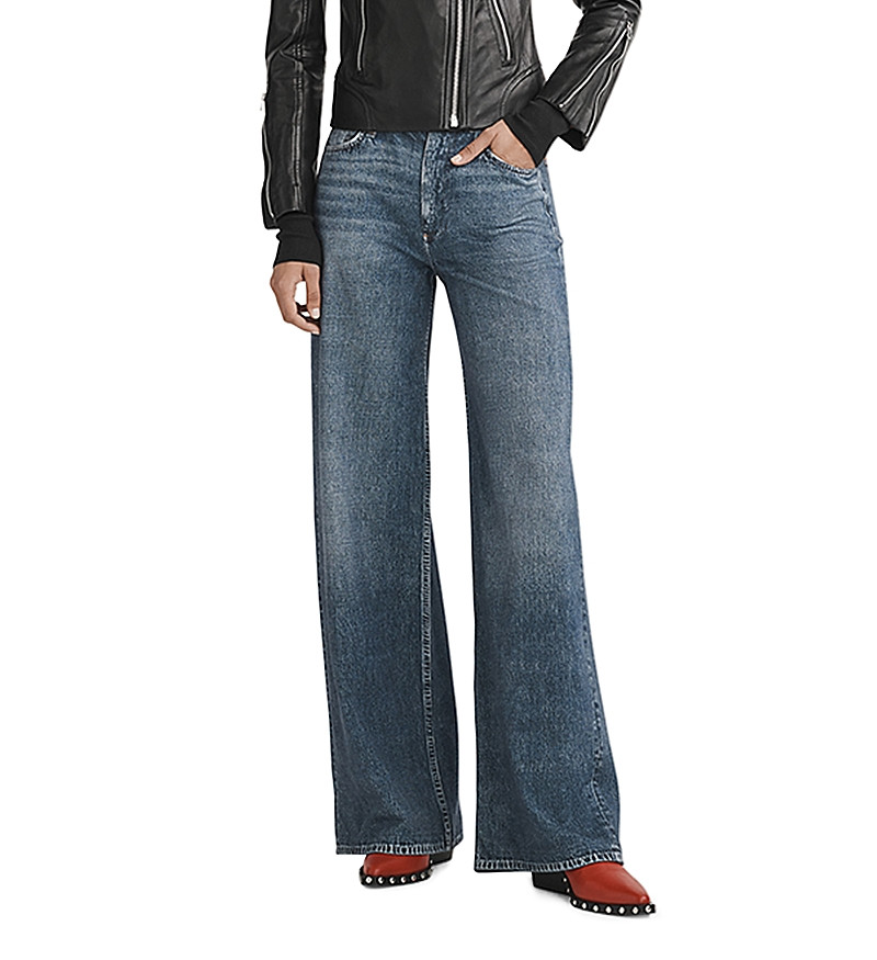rag & bone Miramar Sofie High Rise Wide Leg Sweatpant Jeans in Kimber Wash | Bloomingdale's (US)
