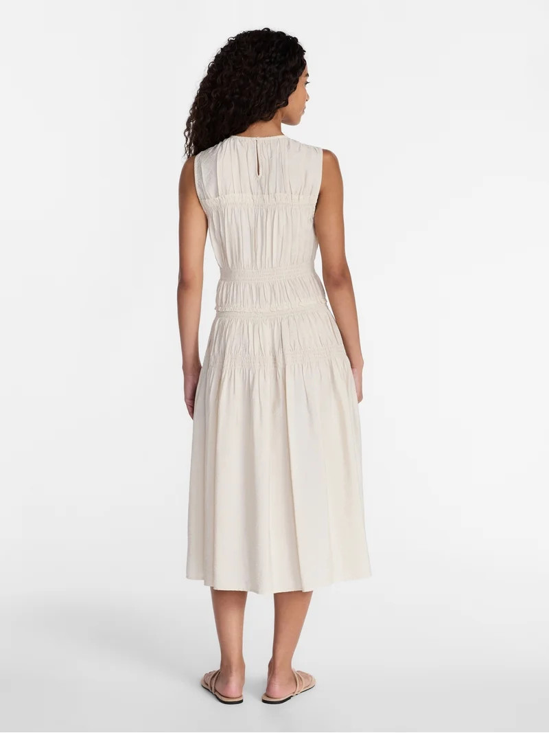 Time and Tru Women's Sleeveless Smocked Midi Dress, Sizes XS-XXXL | Walmart (US)