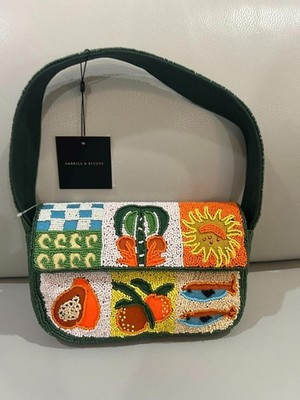 America & Beyond Beaded Bag Summer Sun Fruit Waves Sardines Fish Stripes NWT | eBay | eBay US
