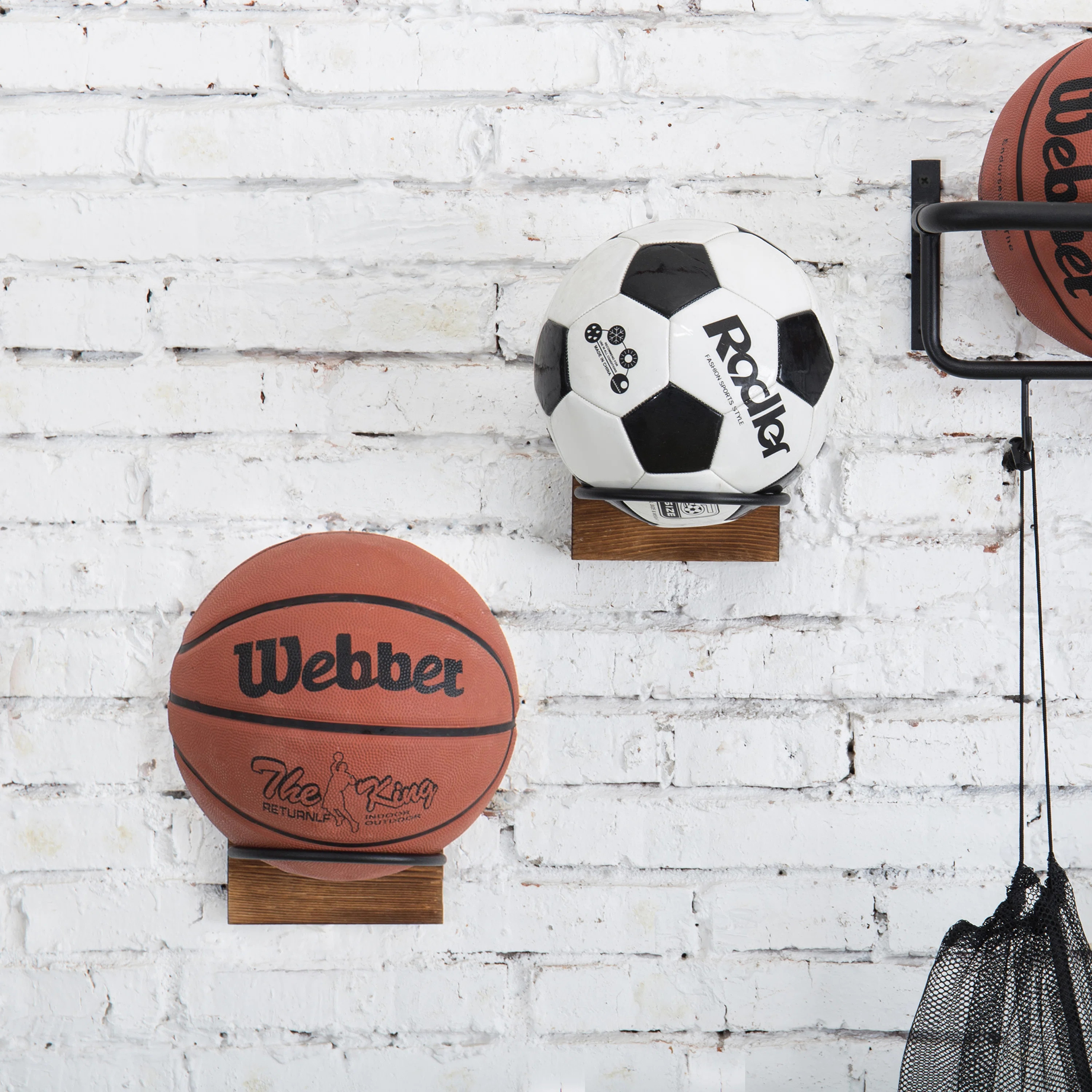 Walkerville Wood Wall Mounted Sports Rack (Set of 2) | Wayfair North America