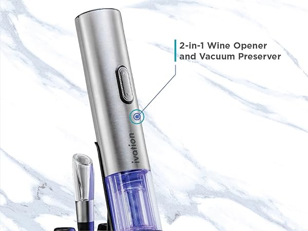 Ivation 6-in-1 Wine Gift Set – Wine Lover’s Dream Includes Stainless Steel Electric Wine Bottle Open | Amazon (US)