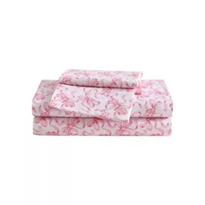 Betsey Johnson Ballet Bows Microfiber Sheet Set, Pink | Belk