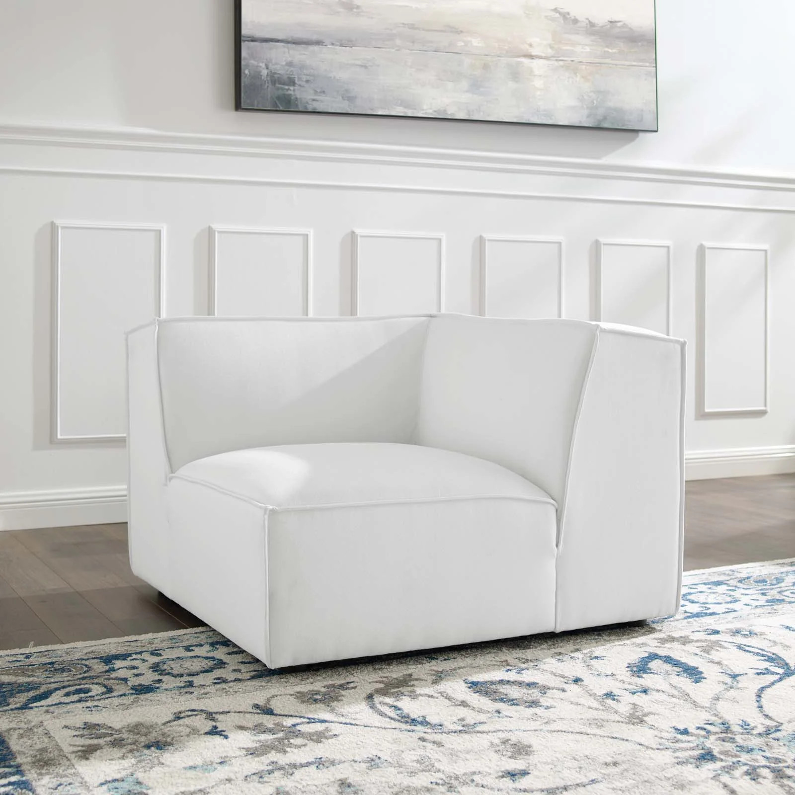 Modway Restore Sectional Sofa Armless Chair, White Fabric | Walmart (US)