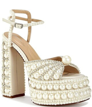 Astrella Pearl Embellished Platform Dress Sandals | Dillard's
