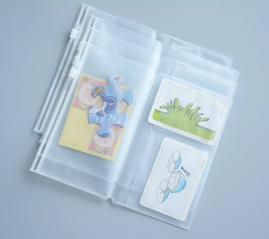 Funcoo Set of 4 Zipper Pocket Refill Pack Plastic Clear Inserts Pouch for Notebook, Journal, Plan... | Amazon (US)