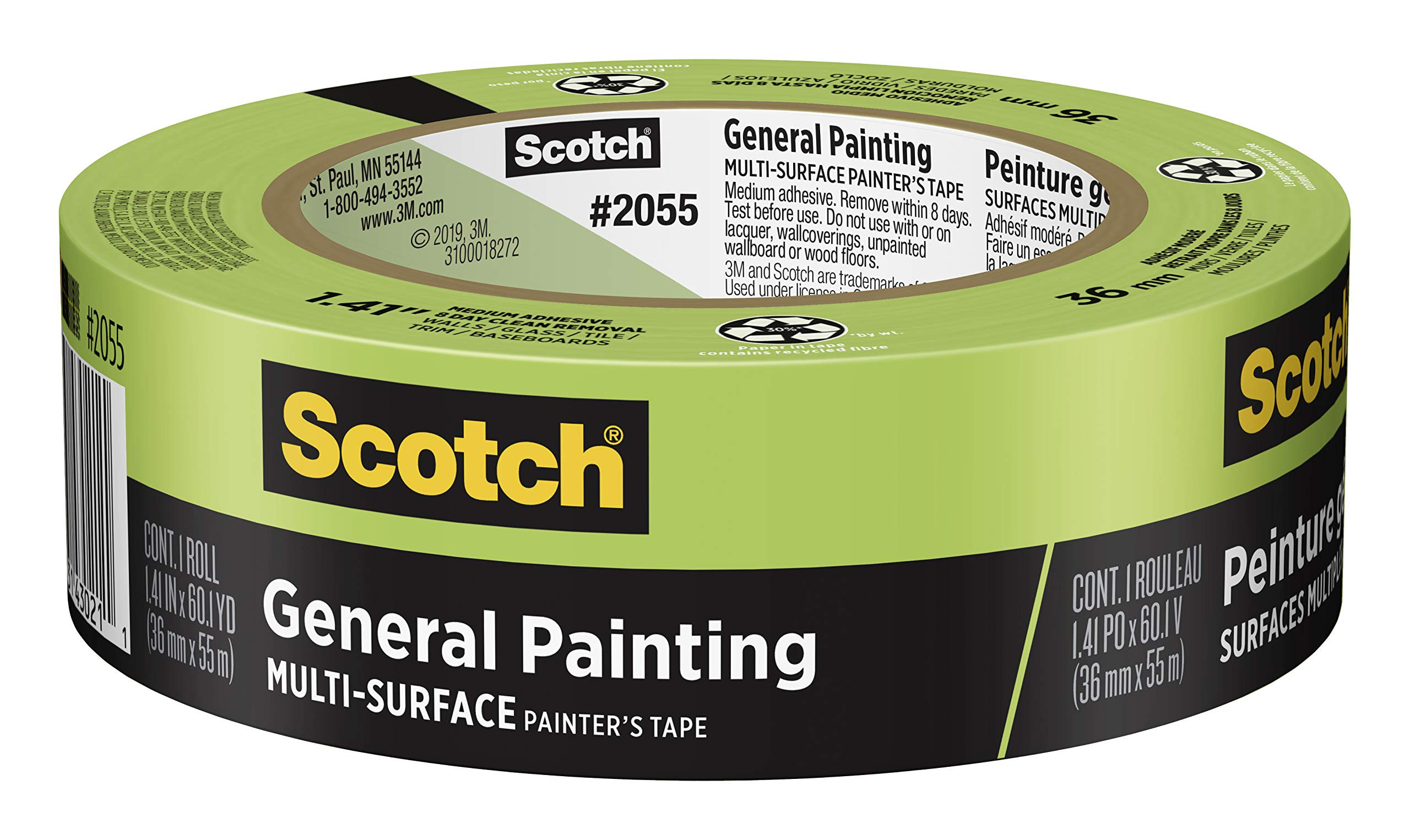 Scotch Painter's Tape, Green Masking Tape for General Painting, 36 mm - 2055 | Amazon (CA)