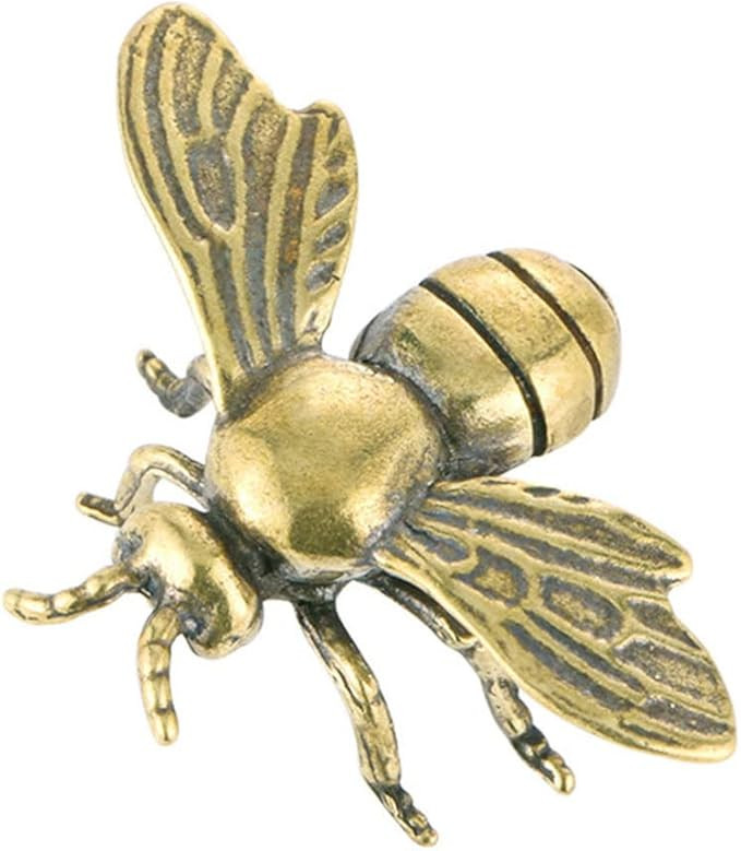 IMIKEYA Gold Bee Figurines: Vintage Brass Bee Statues Decorative Brass Animal Ornament DIY Craft ... | Amazon (US)