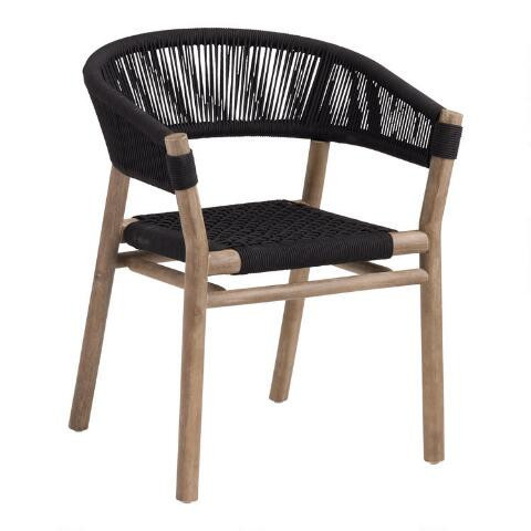 Cabrillo Acacia Wood And Rope Outdoor Dining Chair Set of 2 | World Market