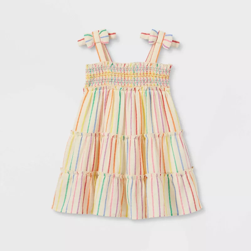 Toddler Girls' Rainbow Striped Smocked Tank Dress - Cat & Jack™ | Target