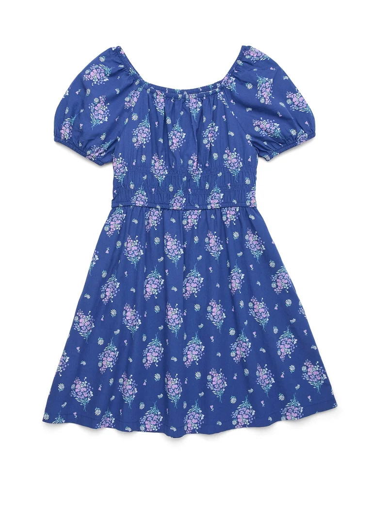 Wonder Nation Girls Smocked Waist Dress, Sizes 4-18 & Plus | Walmart (US)