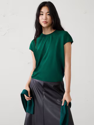 Satin Cropped Top | Banana Republic Factory