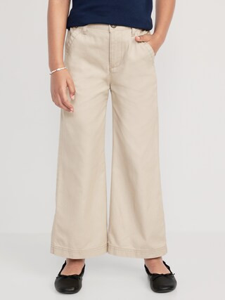 High-Waisted Wide-Leg School Uniform Pants for Girls | Old Navy (US)