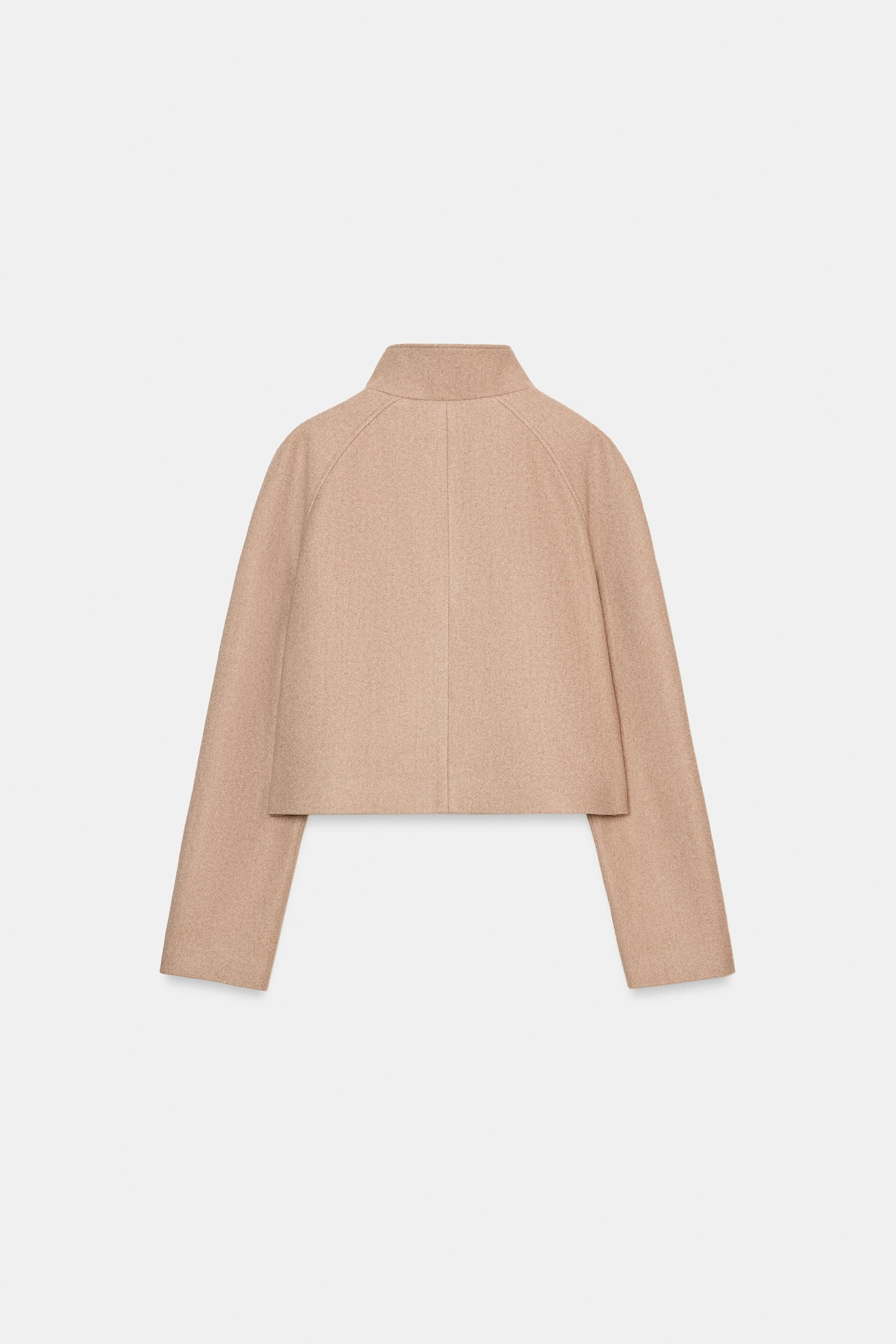 DOUBLE-BREASTED HIGH NECK SHORT COAT | Zara US
