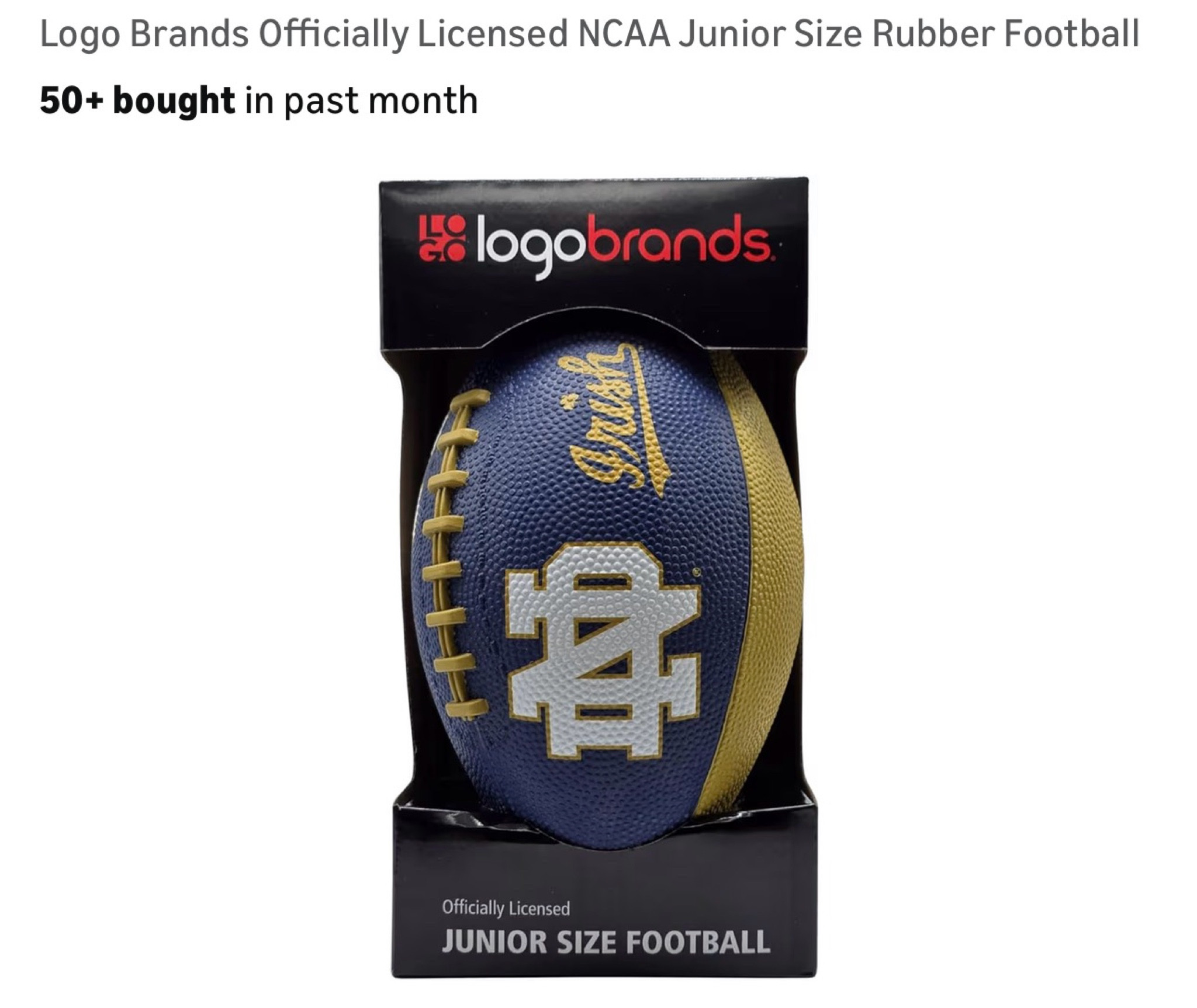 Logo Brands Officially Licensed NCAA Junior Size Rubber Football

#LTKKids #LTKGiftGuide