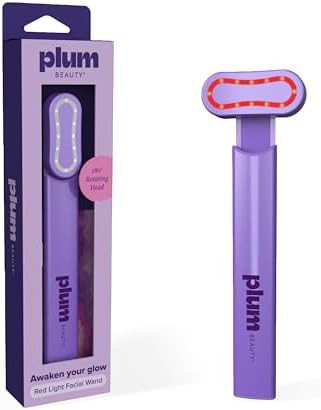 Plum Beauty Red Light Facial Wand - LED Radiance Wand, Facial Massage Tool | Face Wand for Daily ... | Amazon (US)