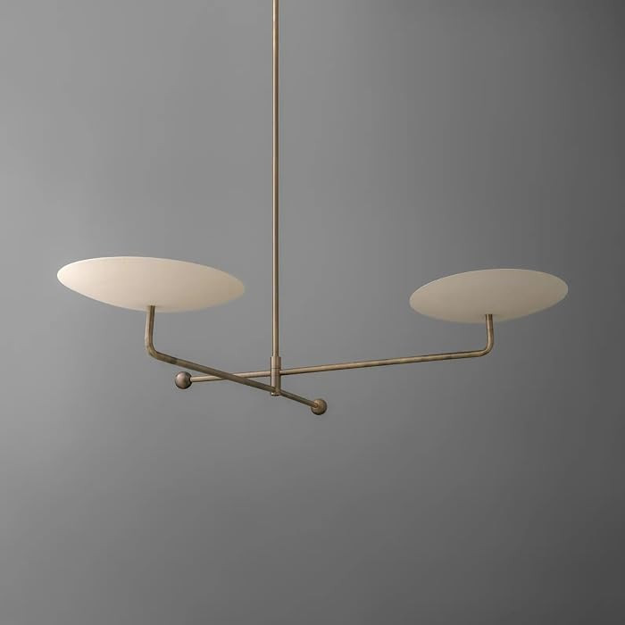 NauticalMart 2 Light Curved Pendant Mid Century Modern Raw Brass Sputnik Chandelier Light Fixture... | Amazon (US)
