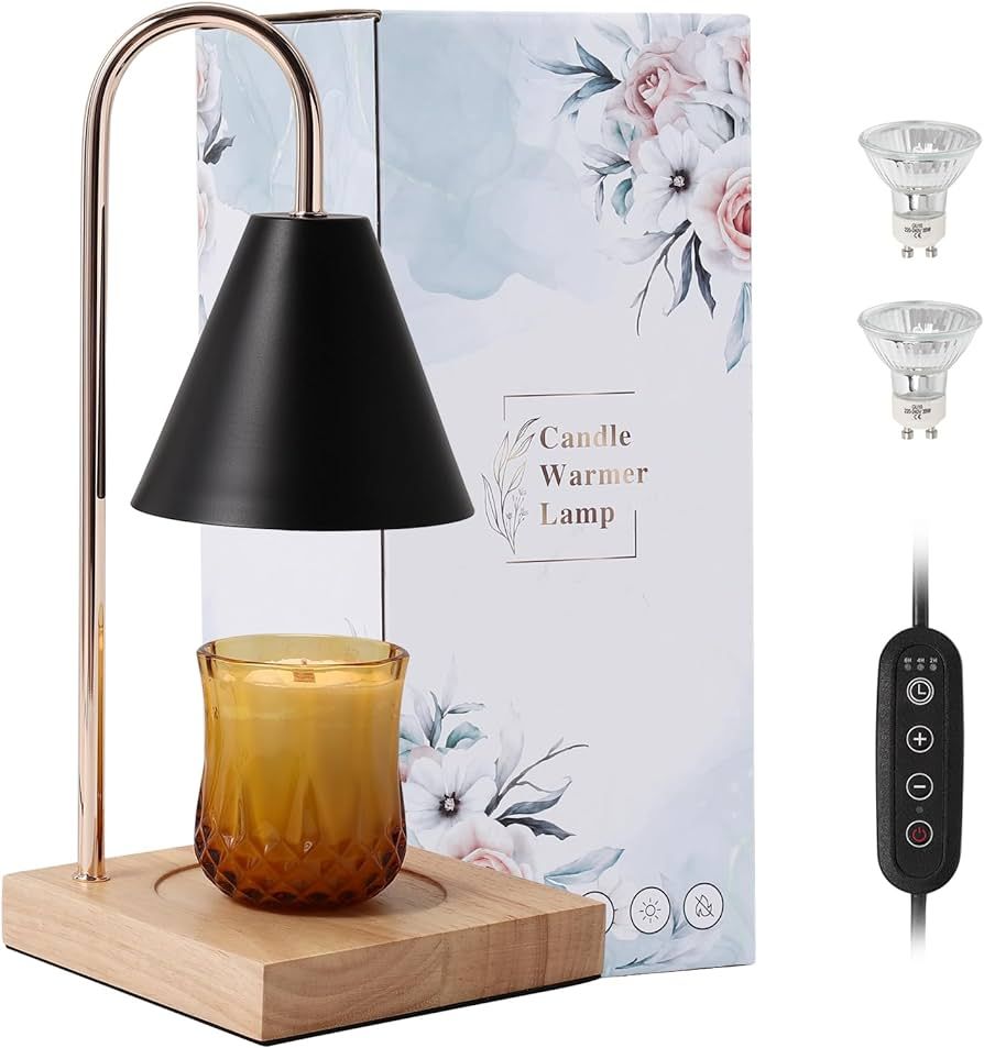 HILLSLTR Candle Warmer Lamp, Electric Candle Warmer Lamp with Timer, Dimmable Vintage Candle Warm... | Amazon (US)