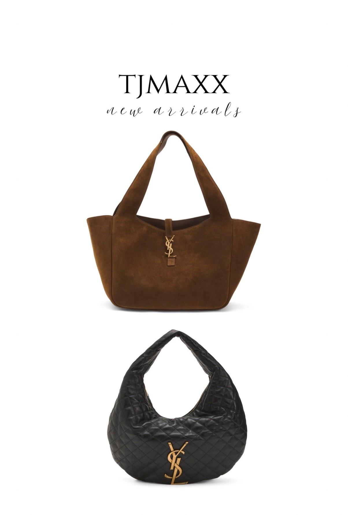 Saint Laurent bags on sale at Tjmaxx!  ✨ designer bag deals tjmaxx finds YSL suede tote bags designer handbags