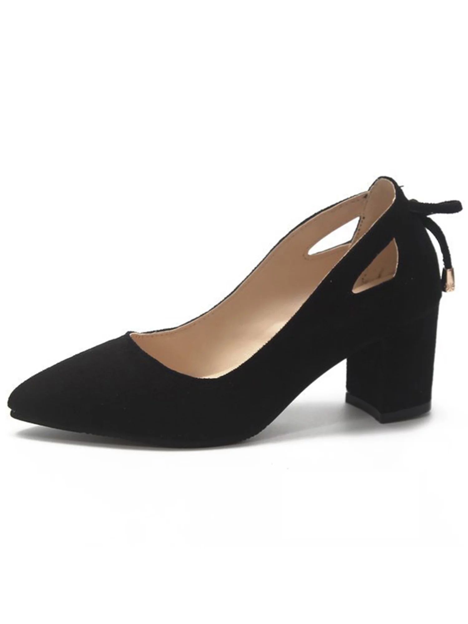 Eloshman Womens Block Heel Shoes Casual Work Heels Dress Pumps Shoes Black 9 - Walmart.com | Walmart (US)