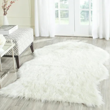Safavieh Faux Sheep Skin Byrne Solid Plush Area Rug or Runner | Walmart (US)