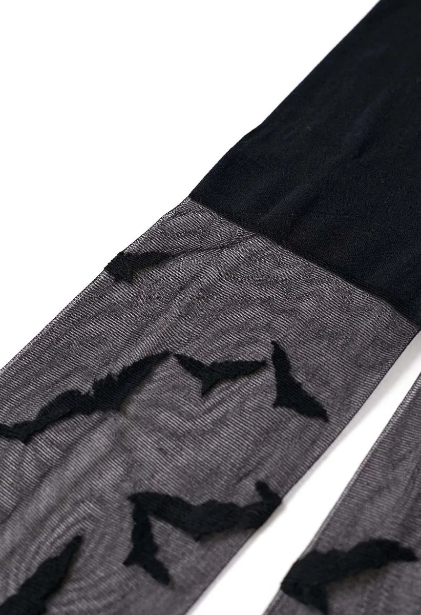 Gothic Bat Pattern Tights | Chicwish
