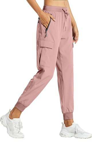 Libin Women's Cargo Joggers Lightweight Quick Dry Hiking Pants Athletic Workout Lounge Casual Outdoor, Light Pink M | Amazon (US)