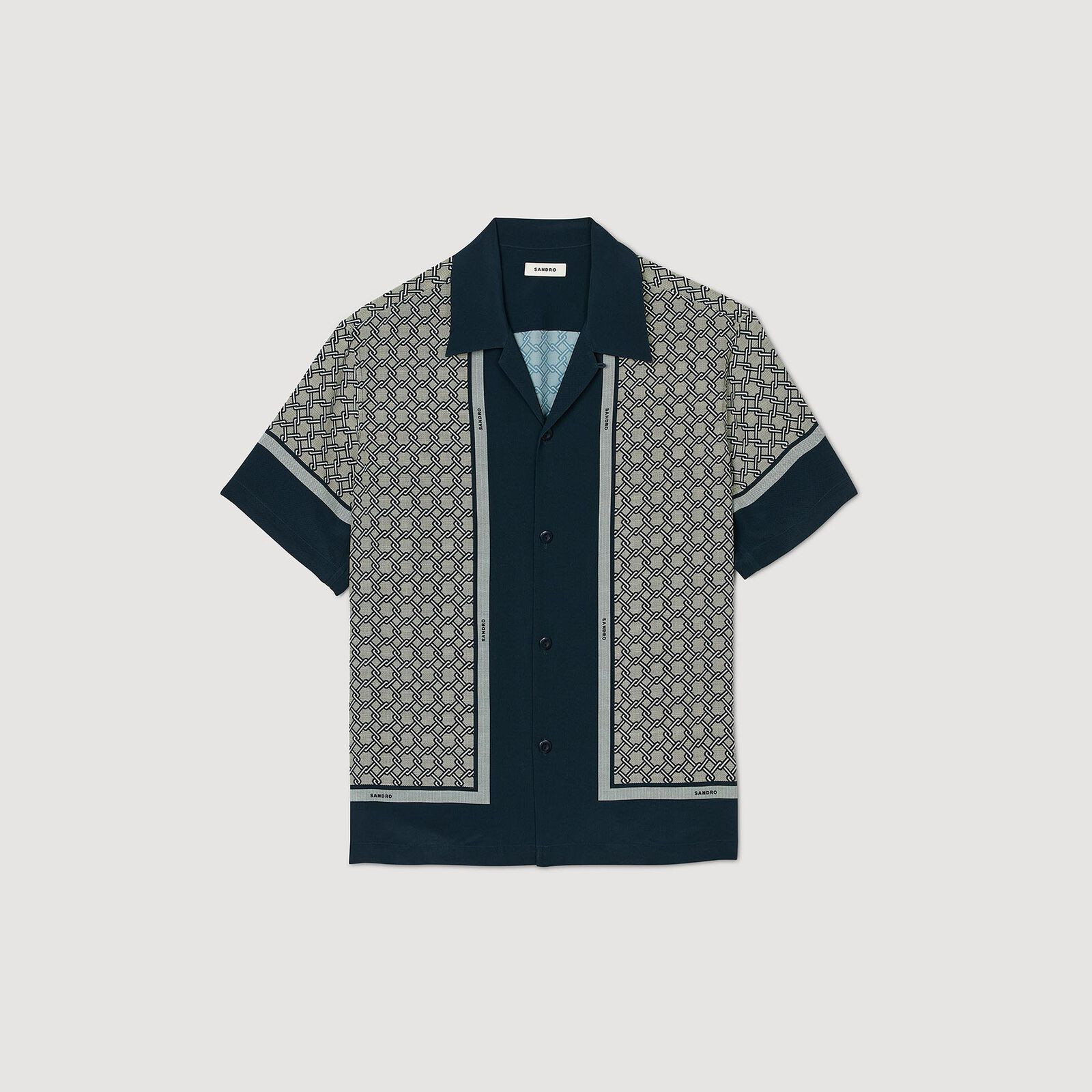 Short-sleeved patterned shirt | Sandro US | Sandro-Paris US