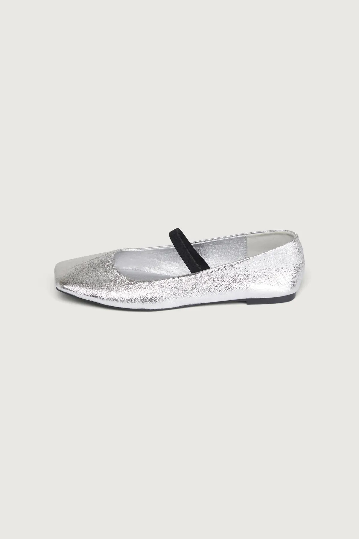 METALLIC SILVER BALLET FLAT | OAK + FORT