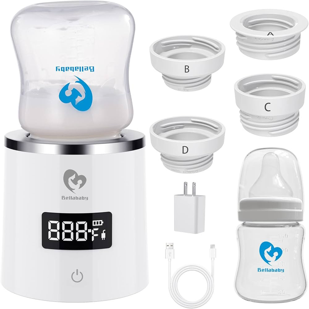 Portable Bottle Warmer, Bellababy Cordless Rechargeable Baby Bottle Warmer for Travel, with Bottl... | Amazon (US)