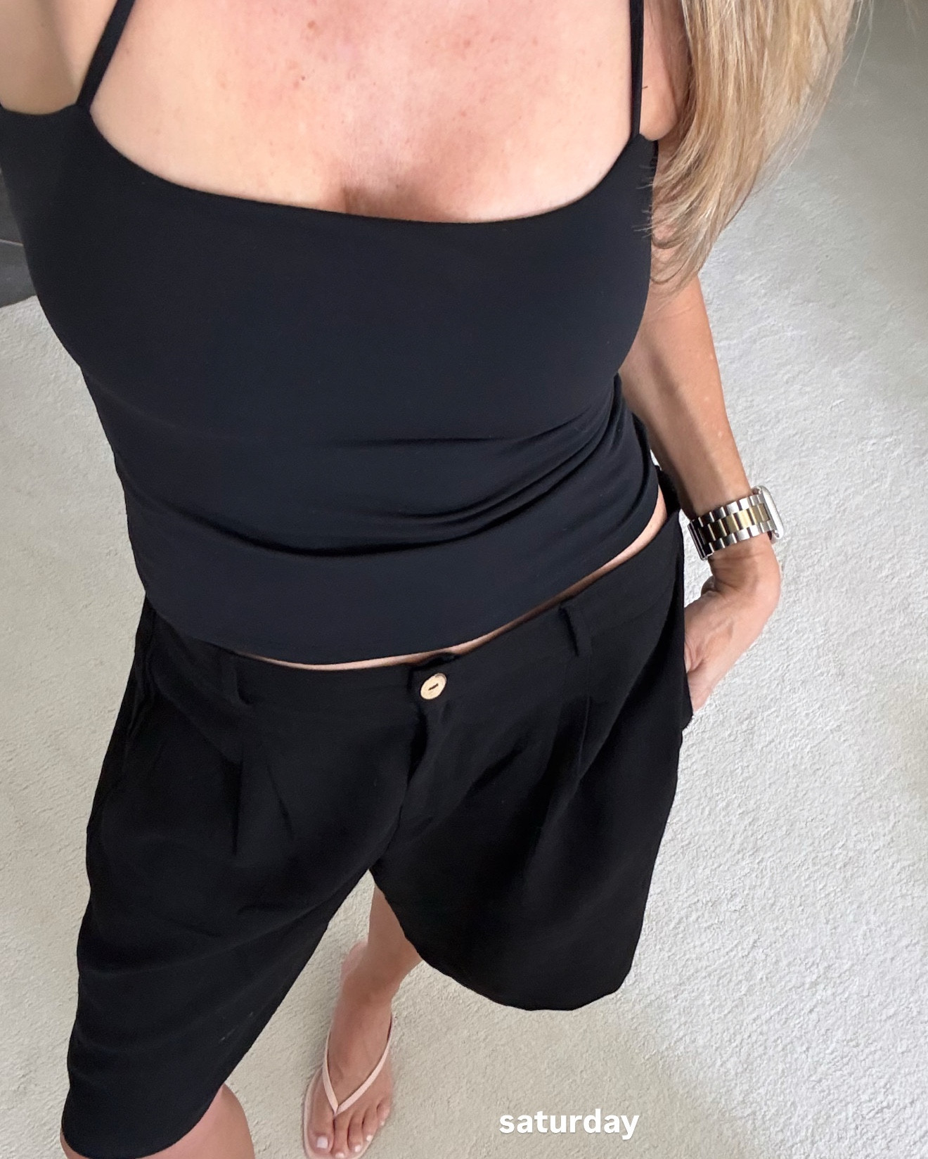 All Amazon & was asked all day where my shirts were from 🤭🤭 - whole fit under $100!!

Tank and shorts - both medium - tank has adjustable straps to 

Shorts are really big fyi

Tank runs small

Shoes are tts - more colors too 