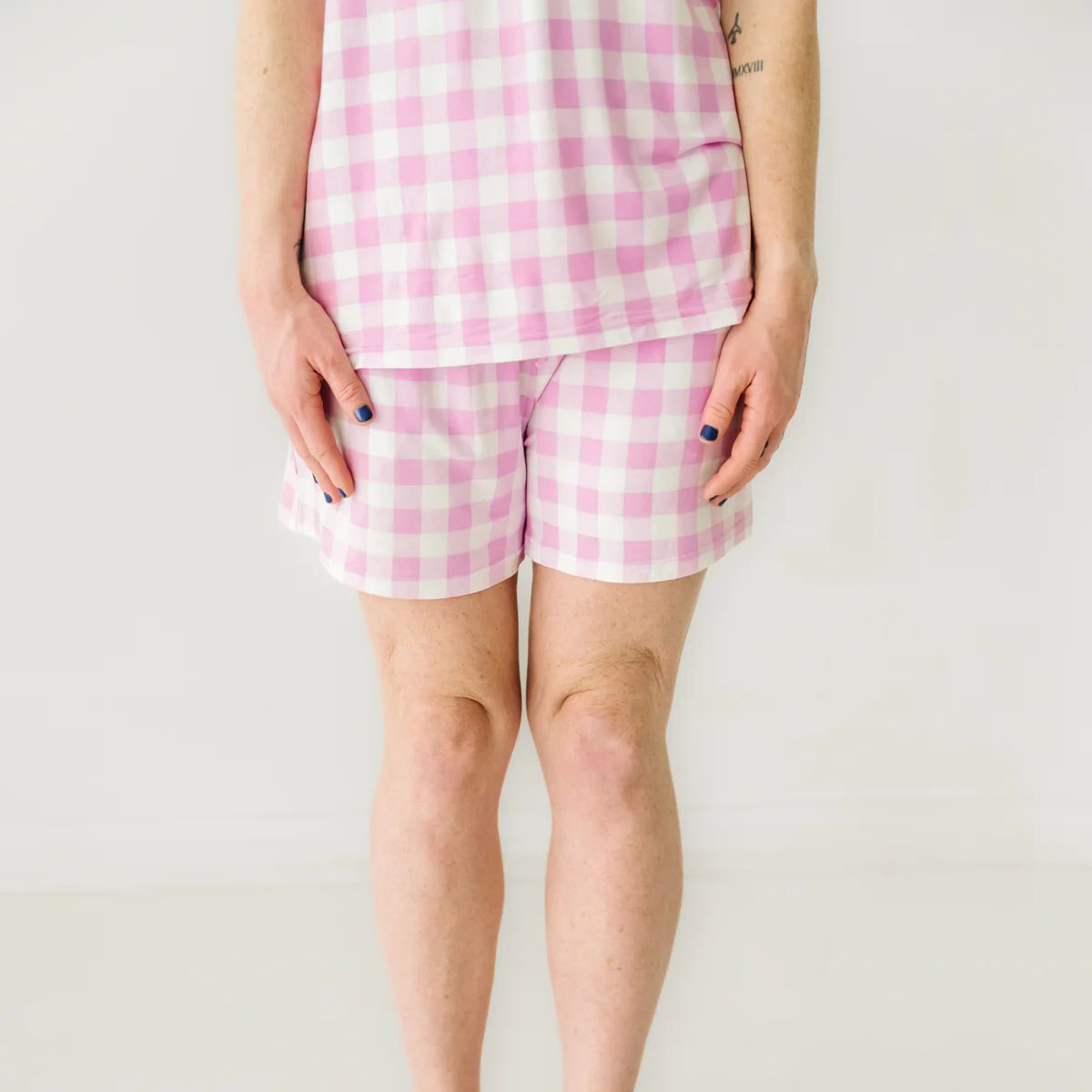 Pink Gingham Women's Pajama Shorts | Little Sleepies