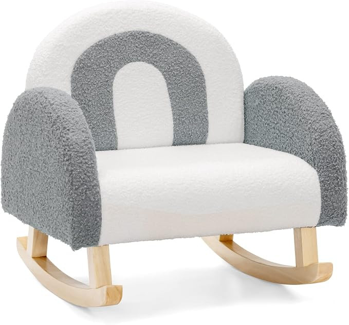 INFANS Kids Sofa, Toddler Rocking Chair with Solid Wooden Frame, Anti-Tipping Design, Plush Fabri... | Amazon (US)