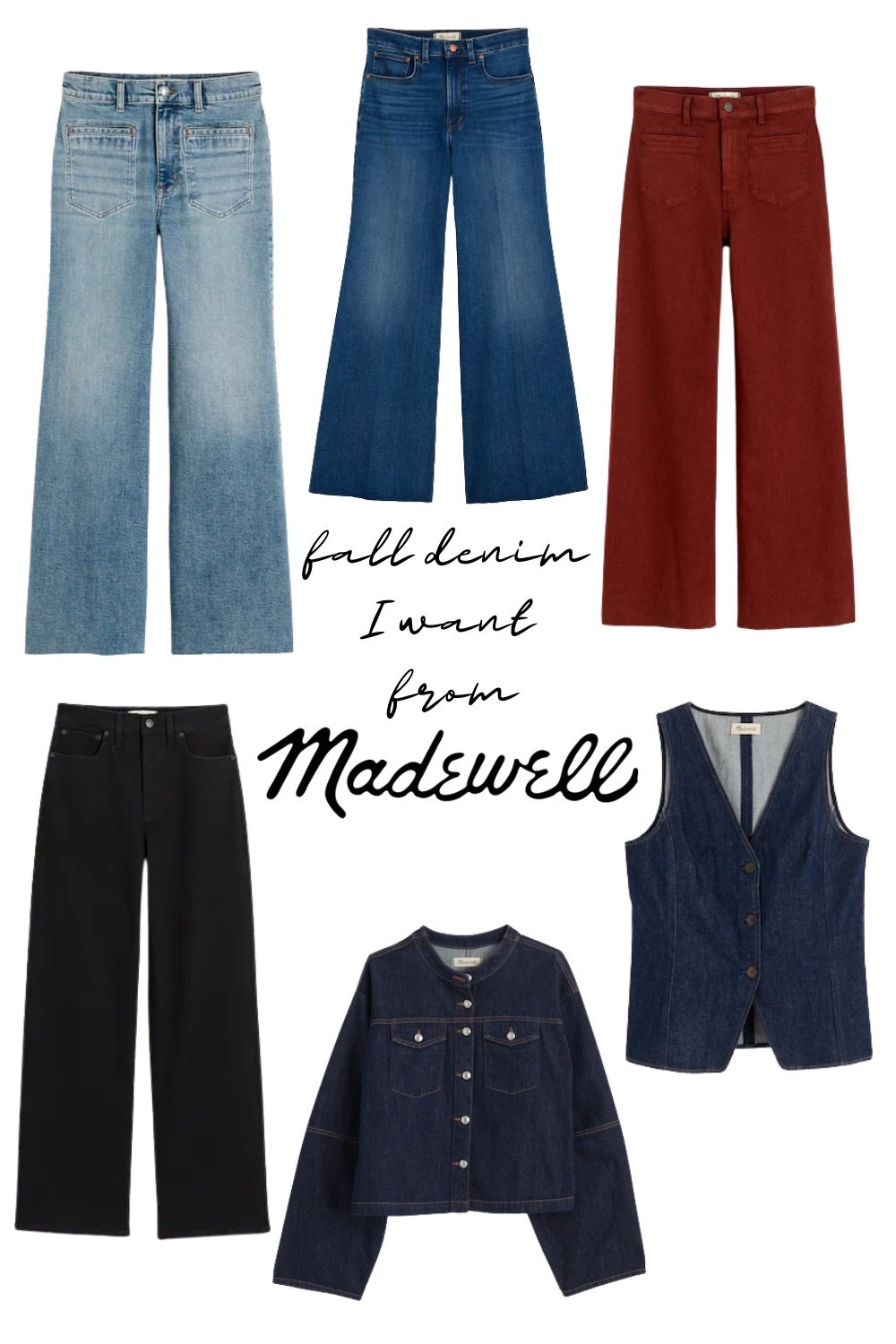 Fall Denim I Want From Madewell | Jeans | Stretch Jeans | Jacket | Denim Jacket | Vest | Denim Vest

#LTKxMadewell