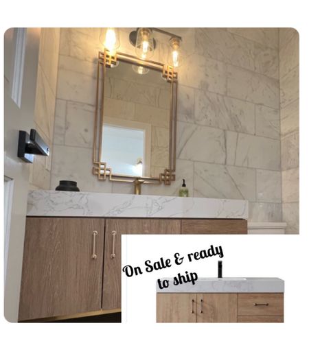 Our powder room came out beautiful with this vanity! It really complements the  kitchen renovation next to it!🤎

Home, interior design, bathroom, kitchen renovation, kitchen, appliances, vanity, bathmat, mirror, lighting, towel rack, toilet, #LTKSale 

Follow my shop @fitnesscolorado on the @shop.LTK app to shop this post and get my exclusive app-only content!

#liketkit #LTKeurope #LTKhome
@shop.ltk
https://liketk.it/41bOx