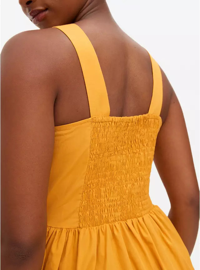 Yellow Square Neck Poplin Midaxi Dress 16 | Tu Clothing