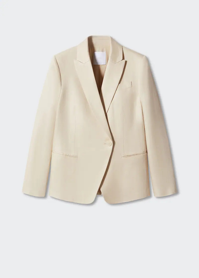 Linen button blazer | MANGO (UK)