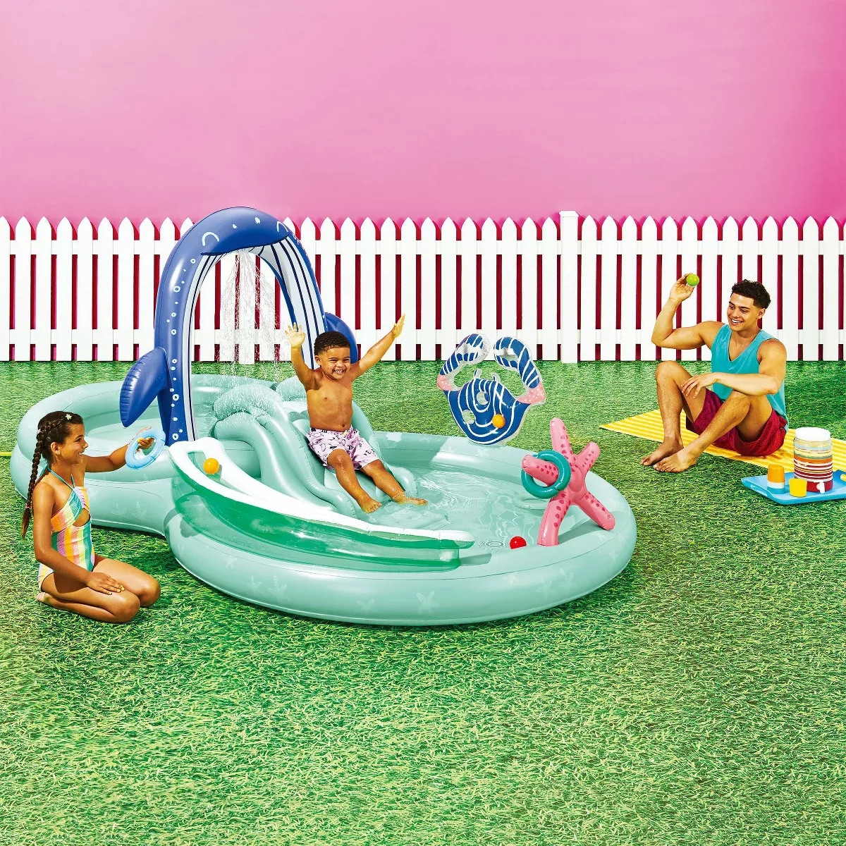 75'' x 117'' x 56'' Play Center Update 99 gal Novelty Kiddie Pool Whale - Sun Squad™ | Target