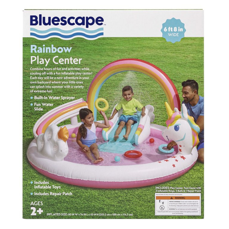 Bluescape Rainbow Unicorn Play Center,  Inflatable Pool Game & Toys,  Age 2 & Up, Unisex | Walmart (US)