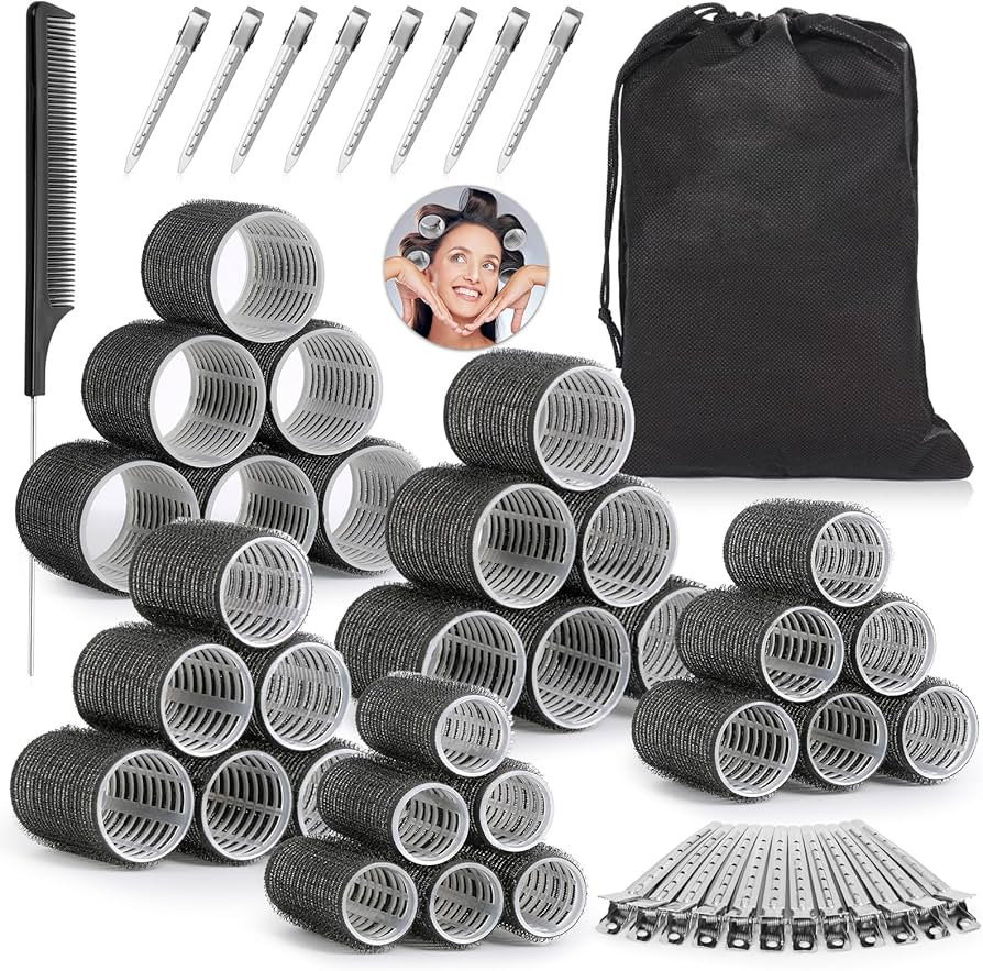 Thrilez 56PCS Hair Curlers Rollers with 5 Sizes 55mm 48 mm 40 mm 32 mm 25mm Jumbo Large Medium Sm... | Amazon (UK)