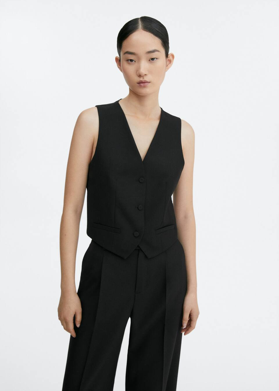 Check wool-blend suit waistcoat -  Women | Mango United Kingdom | MANGO (UK)