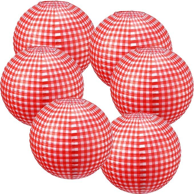 Blulu Picnic Party Decorations Paper Lanterns Round Hanging Lanterns Picnic Party Lanterns for Su... | Amazon (US)