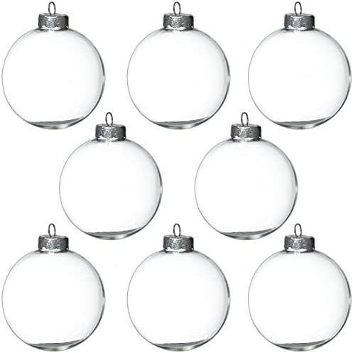 12Pcs Clear Glass Ball Ornaments 3.15 Inch for Crafts DIY, Large 80mm Fillable Ornaments Removabl... | Amazon (US)