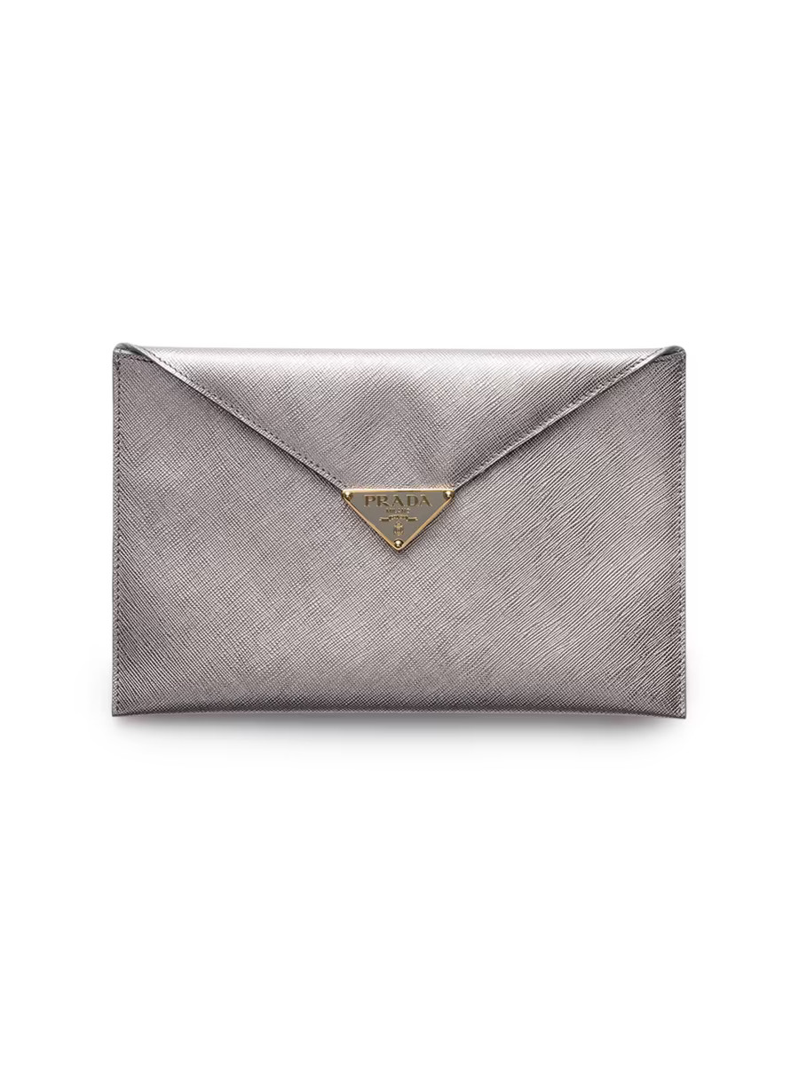 Prada Saffiano Leather Envelope Clutch | Saks Fifth Avenue | Saks Fifth Avenue