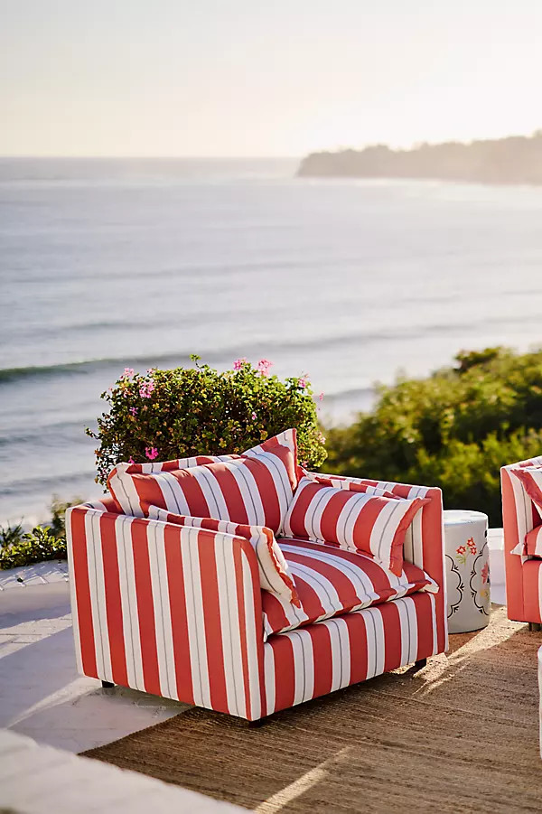 Denver Sunbrella® Stripe Outdoor Chair | Anthropologie (US)